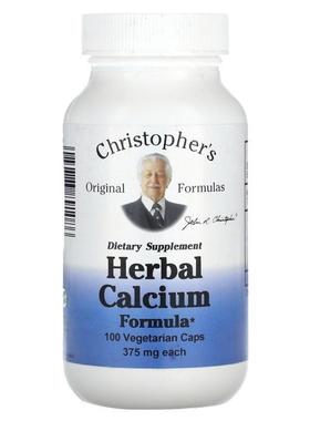Christopher's Original Formulas,草本钙配方，375 毫克，100 粒