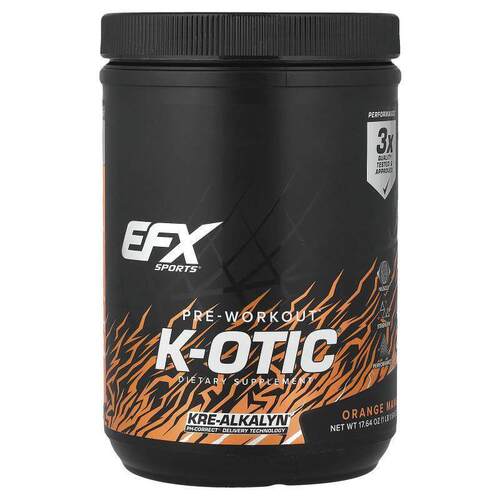 EFX，K-otic®运动前配方，橙色芒果，1磅17.64盎司（500克）