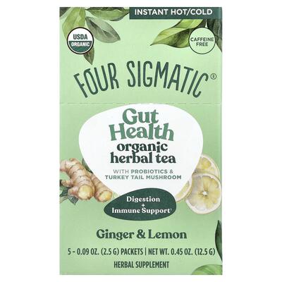 Four Sigmatic,Gut Health, Organic Herbal Tea With Probiotics