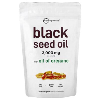 Micro Ingredients,Black Seed Oil With Oil of Oregano, 240 So