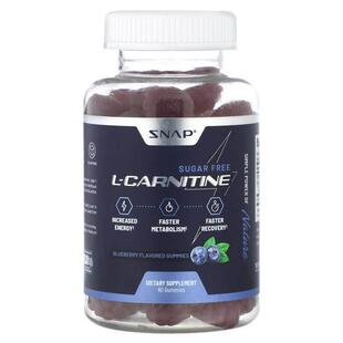Snap Supplements,L-Carnitine Gummies, Sugar Free, Blueberry,