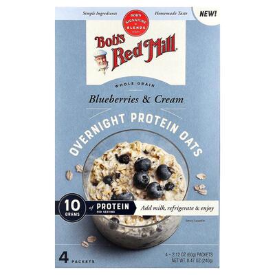 鲍勃红磨坊,Overnight Protein Oats, Whole Grain, Blueberries