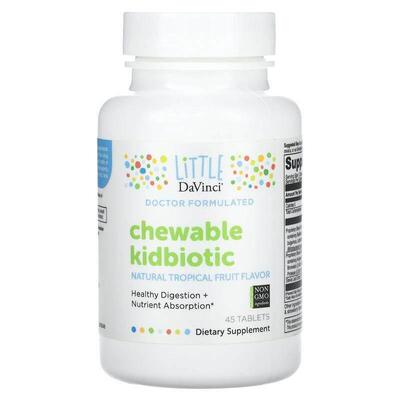 Little DaVinci,Chewable Kidbiotic, Tropical Fruit, 45 Tablet