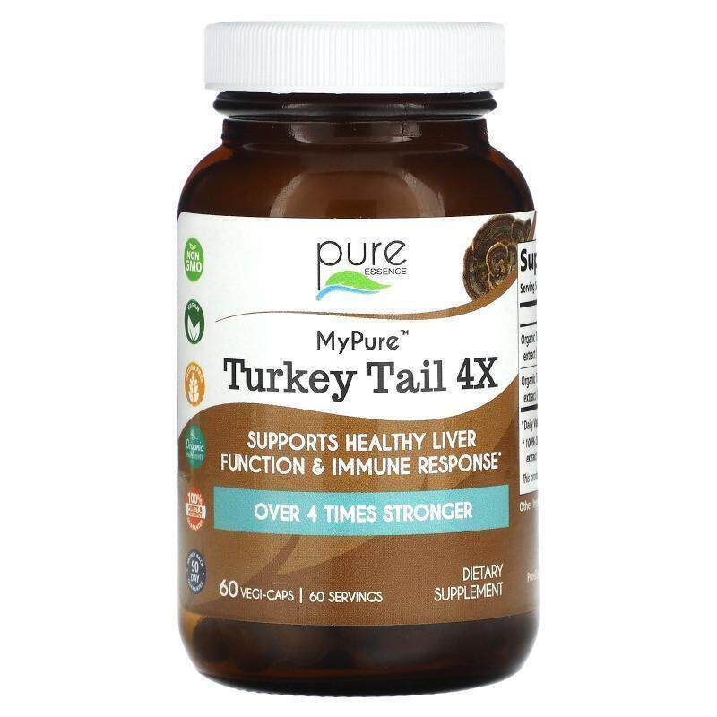 Pure Essence,My Pure, Turkey Tail 4X, 60 Vegi-Caps