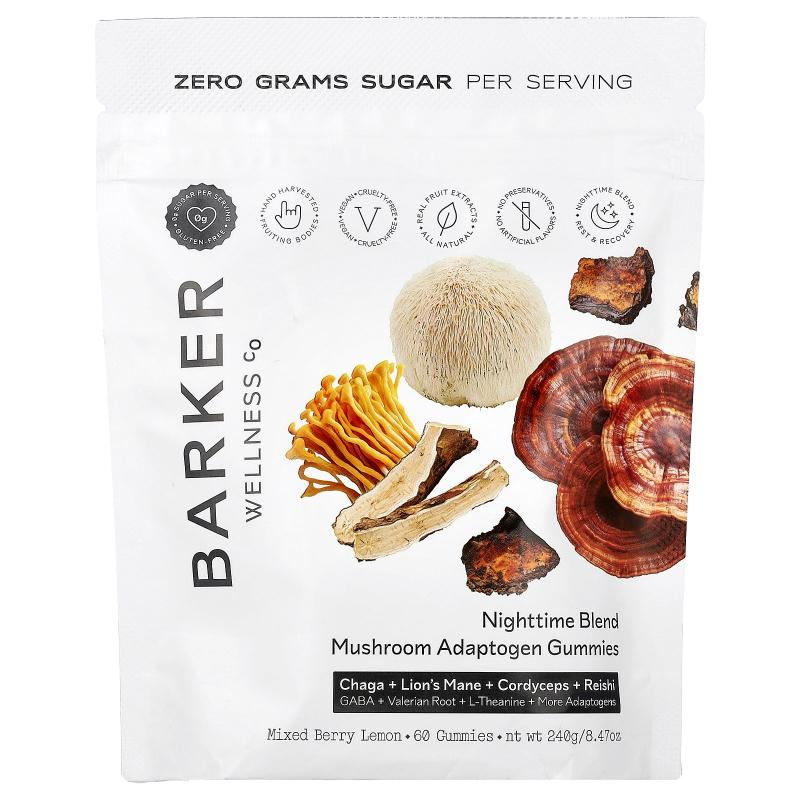 Barker Wellness Co,Nighttime Blend, Mushroom Adaptogen Gummi