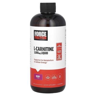Force Factor,L-Carnitine Liquid, Orange, 3,000 mg, 16 fl oz