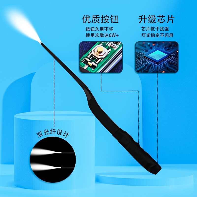 超亮发光耳屎镊子儿童掏耳朵神器安全清理挖耳超细采.耳专业工具