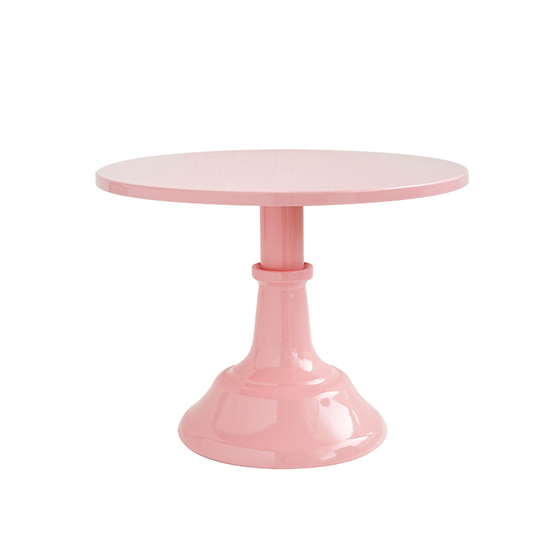 蛋糕展示托盘 粉色系主题婚礼甜品台摆件 铁艺蛋糕架W子8寸蛋糕盘