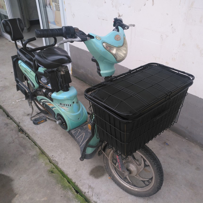 电动三轮自行车大车筐中号v车篓子前后菜篮子宠物送快餐内胆放书