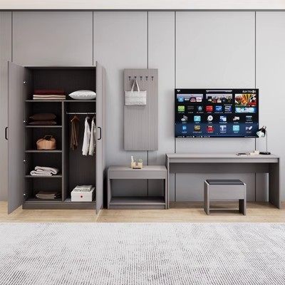 酒店宾馆入户门挂衣板穿衣镜电视柜组合家具电R脑桌写字台挂衣架,商业/办公家具,酒店单间/标间/成套家具,淘宝优惠券,粉丝福利购,淘宝优惠卷