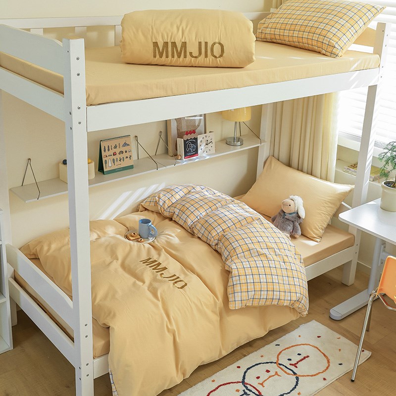 全棉水洗棉学生宿舍o三件套 床上用品寝室纯棉床单被套床笠四件套