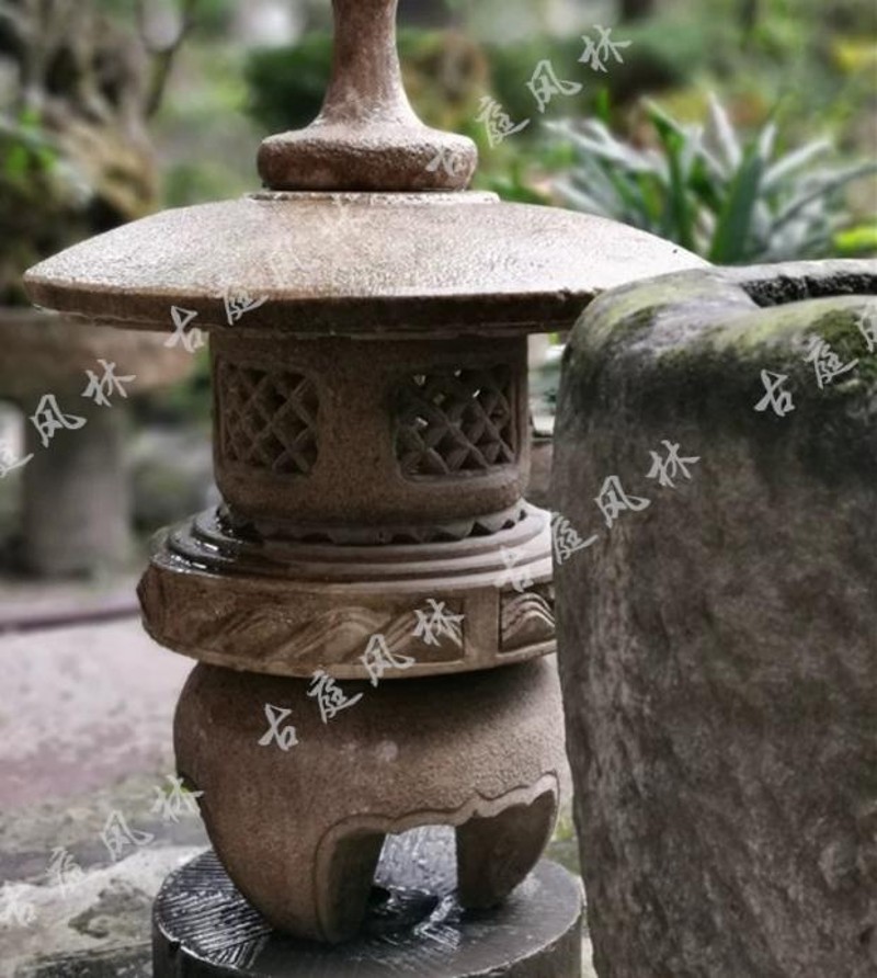 户外景观园林庭院石雕制r品 石灯笼 酒店摆设日式石灯 古圆雪见灯