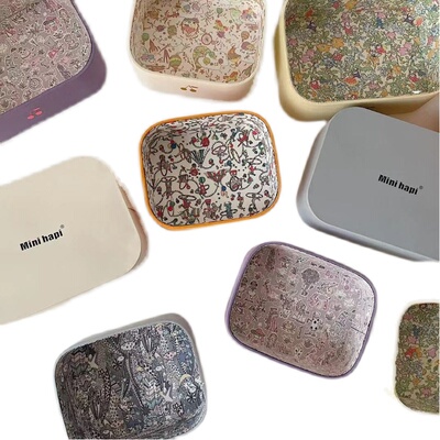 milky garden定制v韩风樱桃发夹首饰化妆品桌面收纳盒小物整理盒