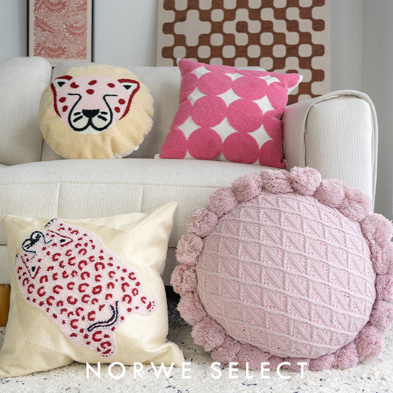 抱枕沙发客厅靠背女生可s爱枕套动物刺绣豹粉红靠枕刺绣床头靠垫,居家布艺,靠垫/抱枕,淘宝优惠券,粉丝福利购,淘宝优惠卷