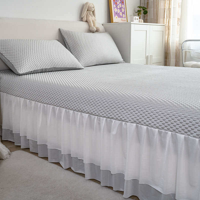 床裙款冰丝凉感豆豆凉席三件套空调软席子可水洗机洗折叠夏季床罩,床上用品,冰丝席,淘宝优惠券,粉丝福利购,淘宝优惠卷