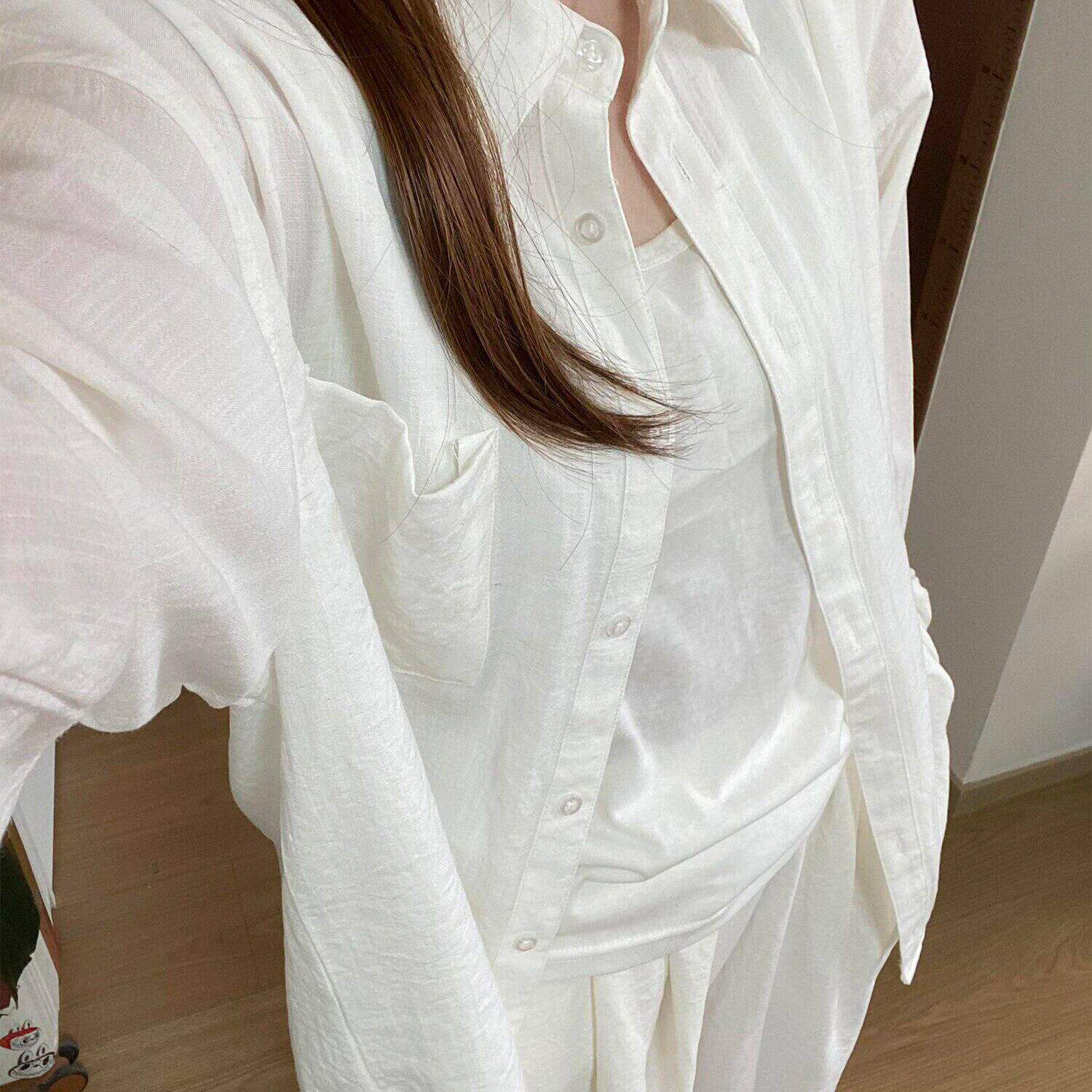 夏季轻薄款防晒衬衫女2026新款慵懒透气亚麻上衣宽松休闲开衫外套