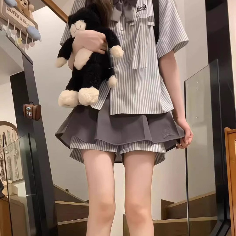 韩系学院风jk制服短裙套