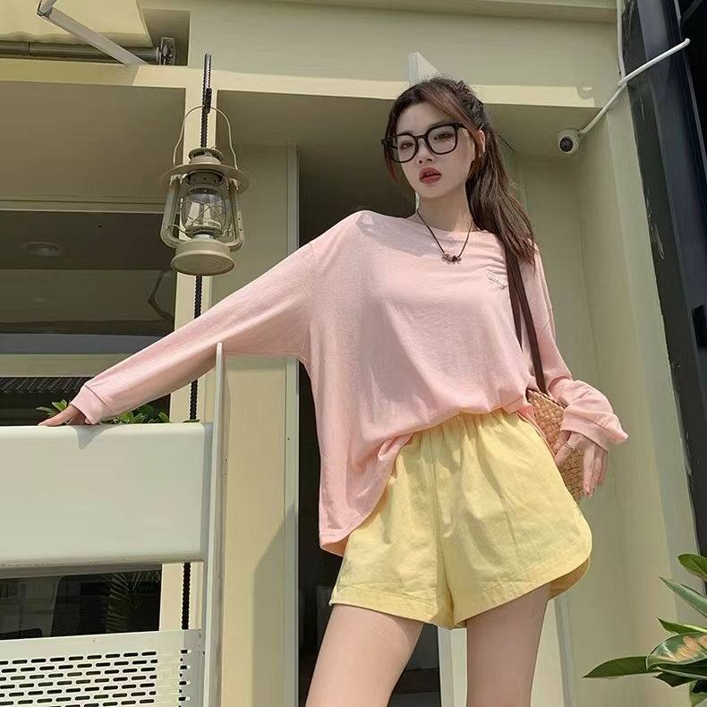 粉色多巴胺防晒长袖T恤女