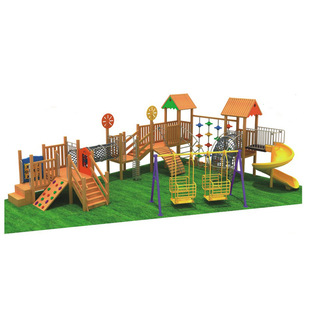 木质滑梯秋千组合设备  儿童户外组合滑梯设备 木质滑梯游乐园