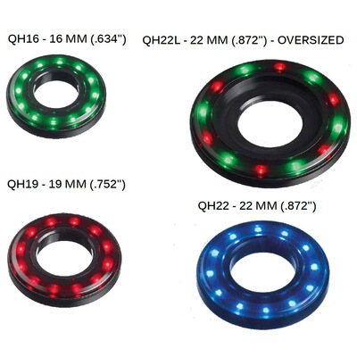 三色RGB急停按钮开关圆环型LED指示灯QH22027RGBC