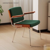 2026北欧单人椅子中古餐椅家用小户型靠背椅阳台木森椅柏林复古沙