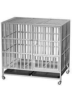 2026不锈钢狗笼金毛拉布拉多边牧宠物笼可折叠室内加厚中大型犬狗