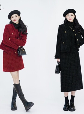 JIASU【西西里的美丽传说】 2024冬季小香套装迦素羊毛羽绒S388-1