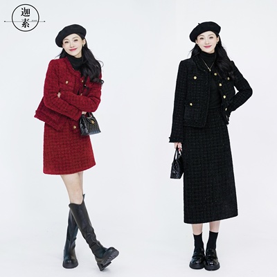 JIASU【西西里的美丽传说】 2024冬季小香套装迦素羊毛羽绒S388-1