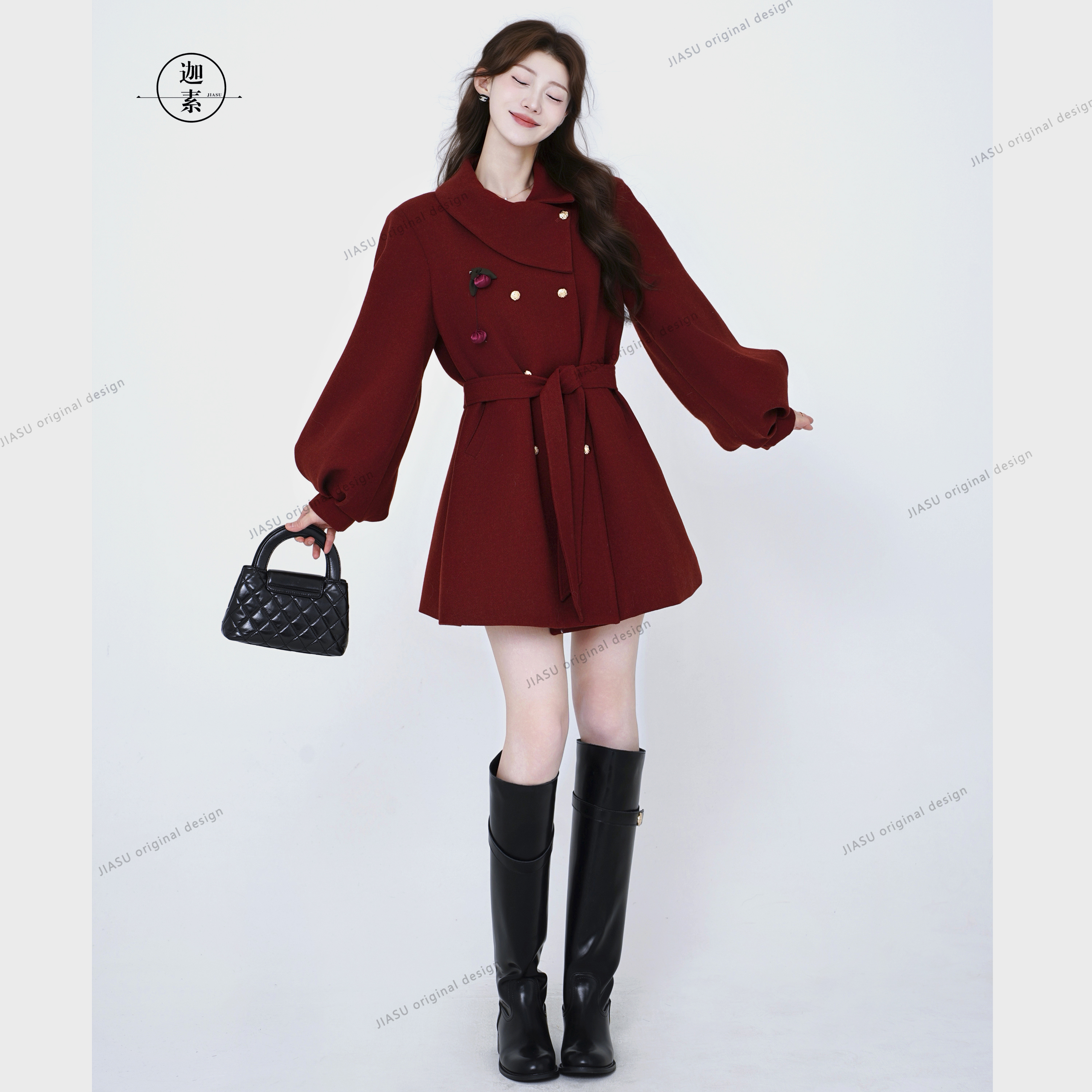 JIASU 【天使之翼】2025秋冬新款时尚气质小香风羽绒套装S589