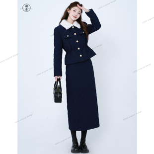 JIASU 【邮差的冬信】翻领百搭气质极简风小香羽绒服套装S646