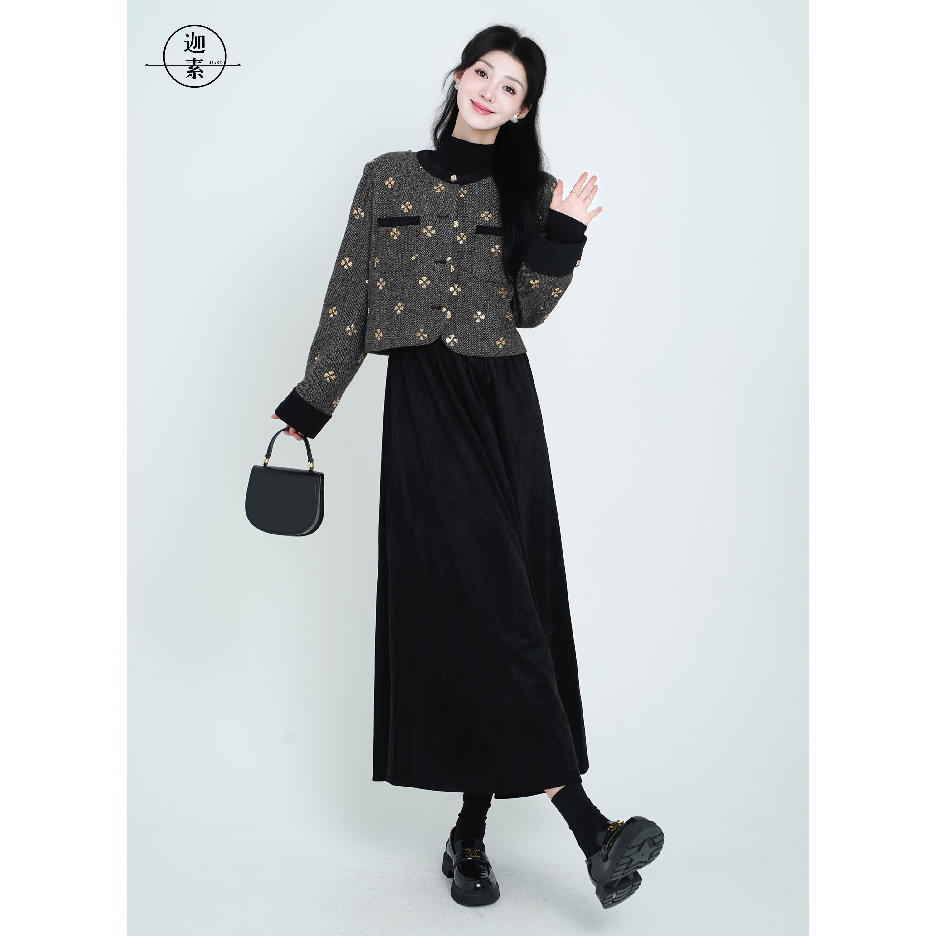 JIASU 【维纳斯】2025秋季清冷系松弛感百搭小香风套装S564,女装/女士精品,时尚套装,淘宝优惠券,粉丝福利购,淘宝优惠卷