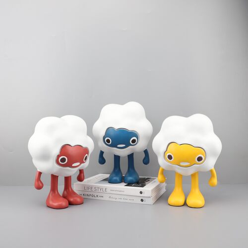 北欧创意可爱卡通云朵公仔树脂摆件儿童房客厅玄关酒店家居装饰品