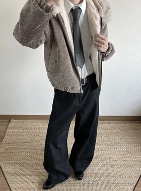 ONEER「一件过冬」1300G双面穿仿兔毛复古毛领连帽座山雕棉服外套