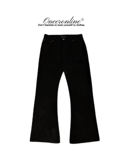 vibe显瘦cleanfit巴黎弯刀直筒微喇黑牛仔裤 雪花绒 black Oneer