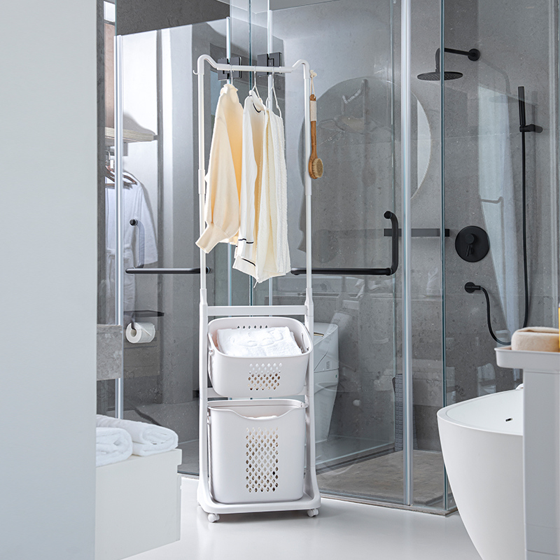 衣帽架卧室落地挂衣架简t易挂包收纳架晾衣架篓脏衣篮浴室置物架