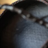 奇竹斋手工竹编炭筐提篮炭钵炭篓茶室木炭L收纳篮 不掉渣刷漆储