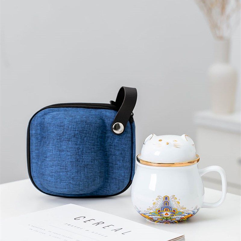 陶瓷个人专用办公杯带手柄带盖泡茶杯家用K茶水分离杯男女创意水,餐饮具,茶杯,淘宝优惠券,粉丝福利购,淘宝优惠卷