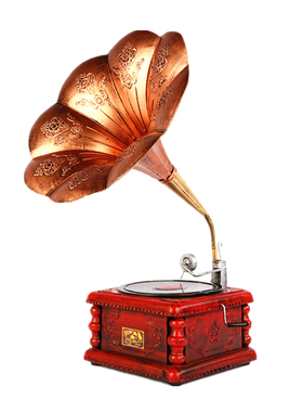 复古老式留声机模型摆件黑胶唱片机E家居软装饰摄影道具客厅装饰