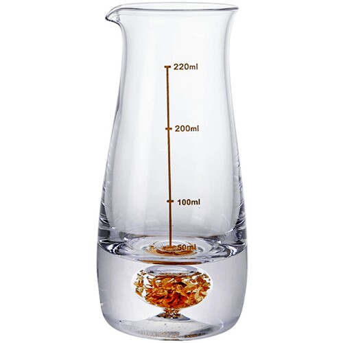 水晶玻璃镶金箔白酒杯套装刻度分酒器日式酒O杯烈酒杯酒盅一口杯