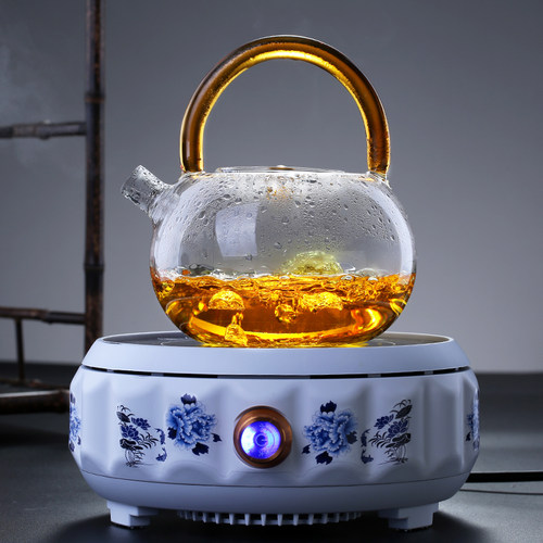 水果茶壶玻璃单壶加热底座小号煮C竹把茶壶茶泡茶杯过滤茶具冲茶
