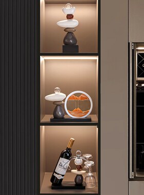 时来运转流沙画摆件客厅电视柜酒柜家居玄关装饰品V办公室高档礼