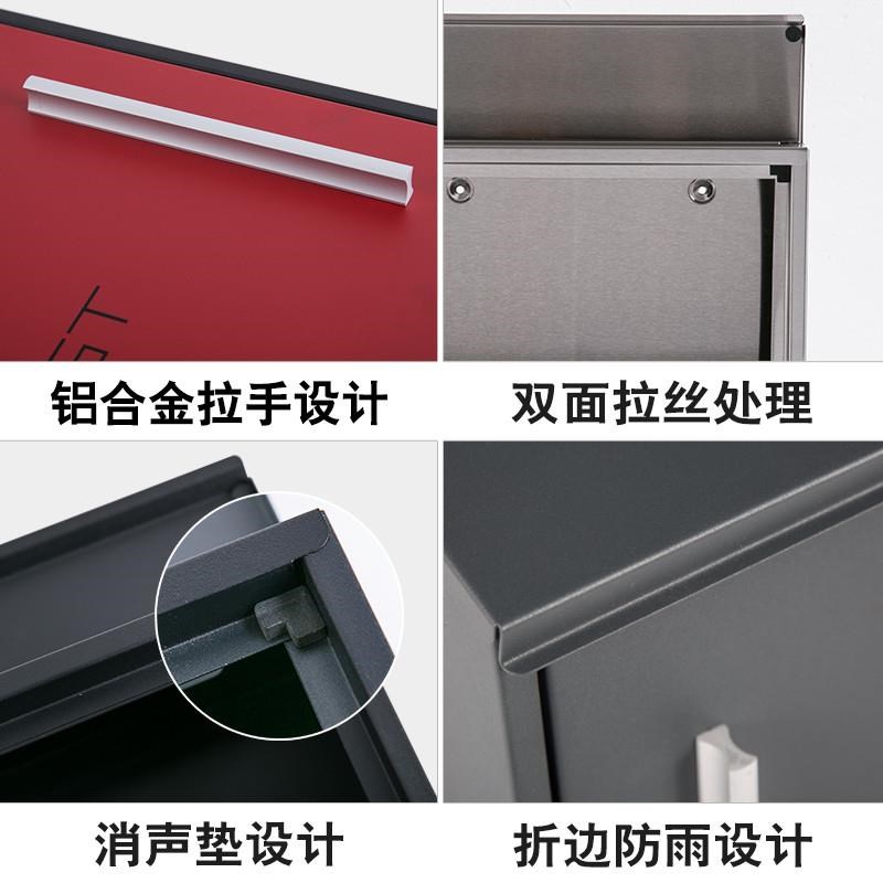 信箱邮箱欧式别墅室外挂墙带锁3B04不锈钢大号建议意见箱信报直销
