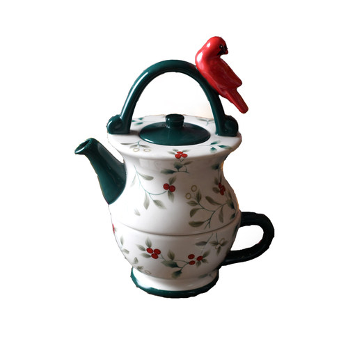 北美冬青浆果欧式陶瓷子t母壶茶具套装创意家用茶壶茶杯泡茶壶杯