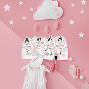 创意免打孔儿童房卡通壁挂粘y钩门后玄关卫生间墙壁墙面装饰挂钩