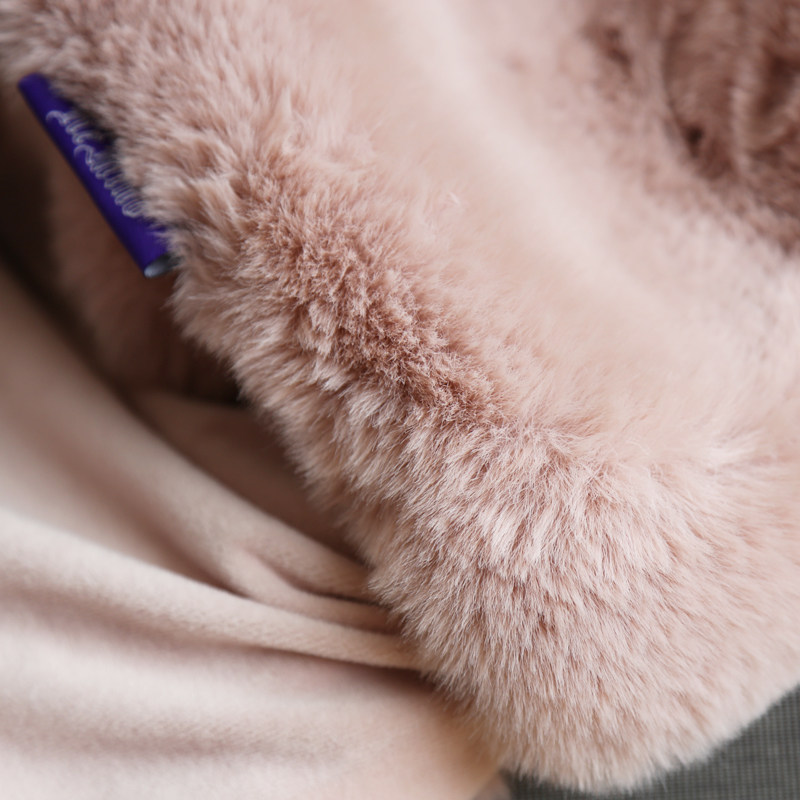 超厚款双层仿兔毛大尺寸沙发毯子白E灰粉色轻奢仿皮草床尾盖毯搭