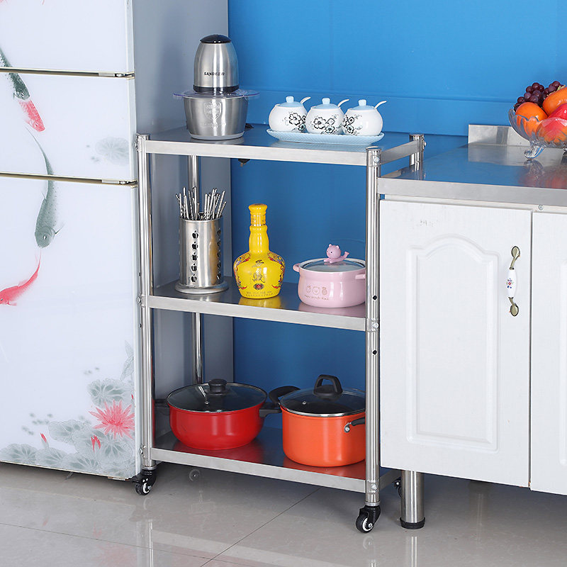 厨房宽20/25/30q三层四层带轮不锈钢夹缝储物架可移动多层收纳架,厨房/烹饪用具,厨房置物架/置物柜/角架,淘宝优惠券,粉丝福利购,淘宝优惠卷