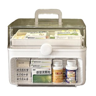 药箱家庭装家用大号医疗箱药盒药包D分格收纳箱医护用品便携急救