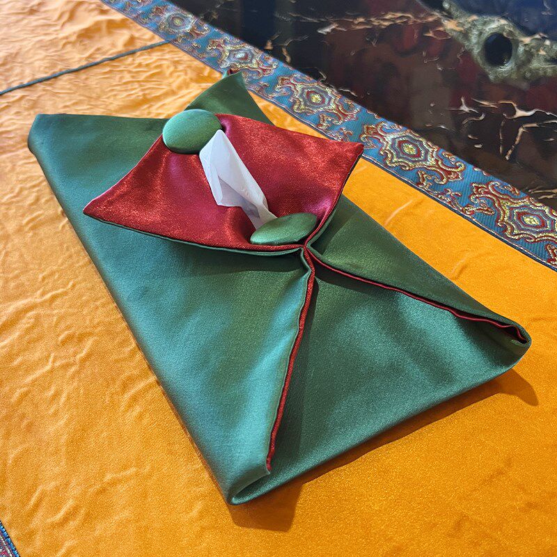 蒙古布艺手工抽纸盒少数民族元A素纸抽锦缎餐巾纸包纸巾盒餐桌收