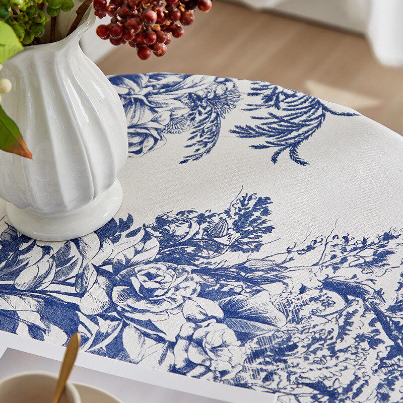 燕歌行。美c式乡村复古插画花鸟桌布长方形茶几台布餐桌布盖巾