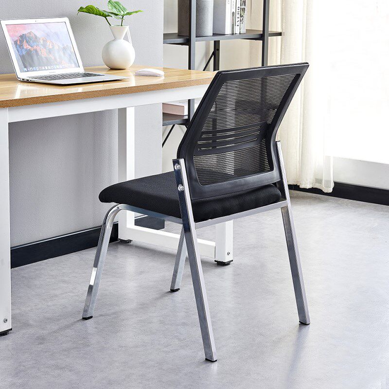 可叠落办公椅会议椅耐磨透气网z布培训椅职员电脑椅无扶手结实椅